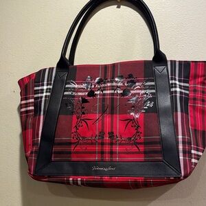 Victoria's Secret Black and Red Plaid Tote